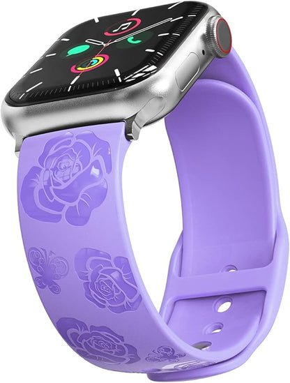 HALLEAST remen Glitter Flower s kućištem za Apple Watch 38/40/41 mm – ljubičasti