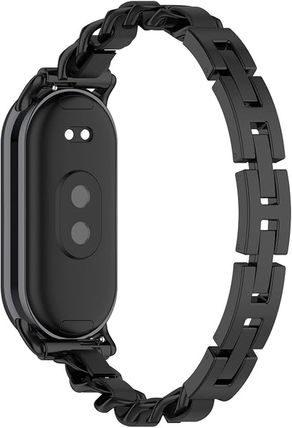 LOKEKE kovinski pašček za Xiaomi Band 8 - Nadomestni pašček iz nerjavečega jekla črna