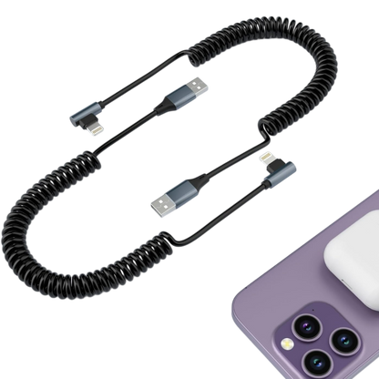 Ukrivljen polnilni kabel USB A v Lightning – Infostyle – Črna