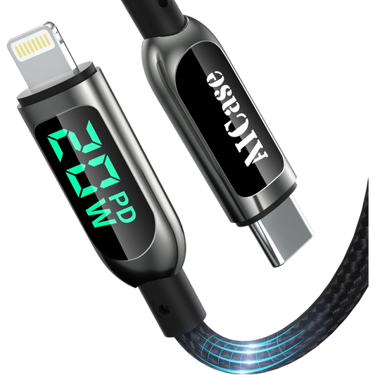 Polnilni kabel USB C v Lightning, 1.2m – AICase – Črna