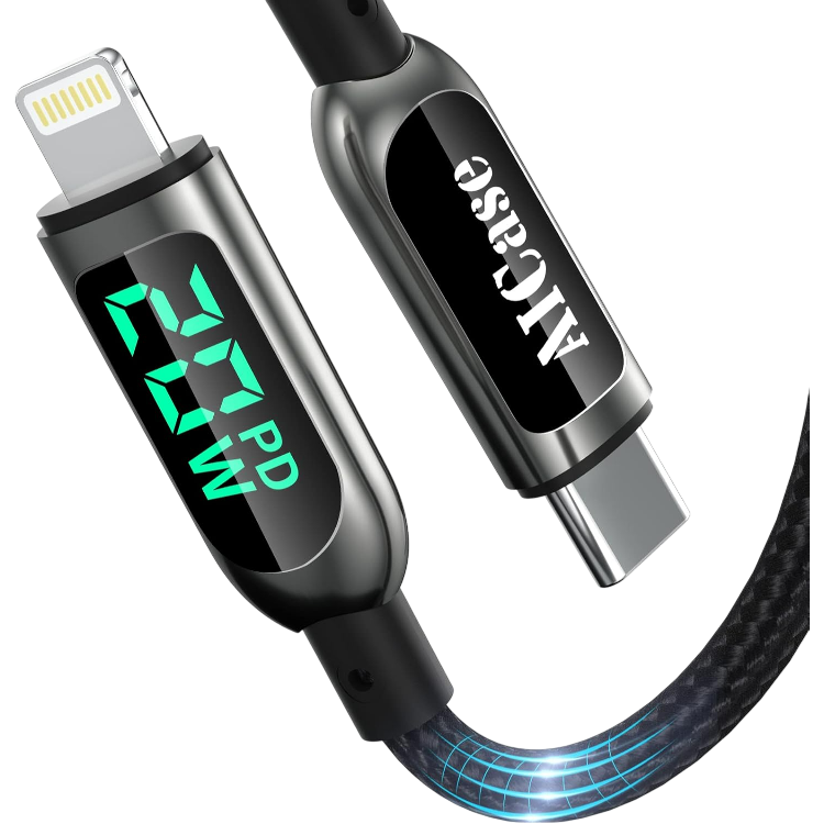Polnilni kabel USB C v lightning, 3m – AICase – Črna