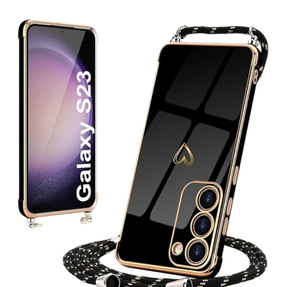 Silikonski ovitek z vrvico za Samsung Galaxy S23 – Infostyle – Črna / TPU silikon