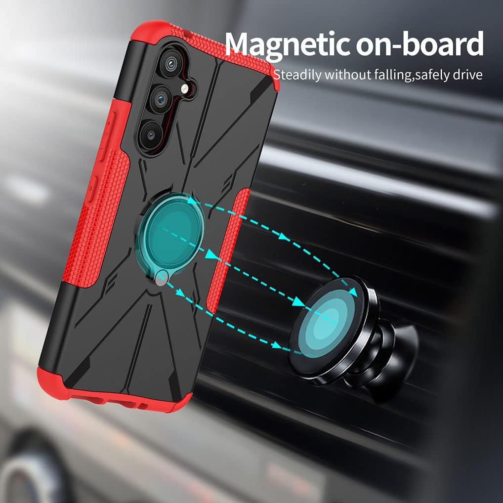 HAOYE ovitek za Samsung Galaxy A14 5G - 360° Magnetni Obroč, PC + TPU Zaščita Pred Udari, Moder