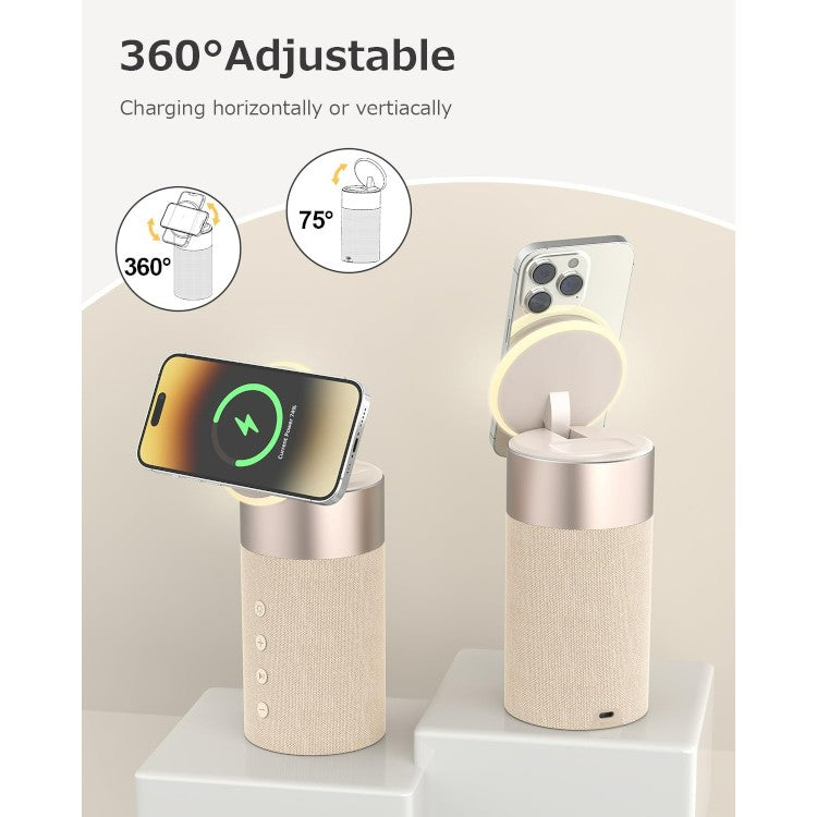 Bluetooth zvočniki ''COLSUR'' z nočno lučko, 2 v 1 brezžična polnilna postaja