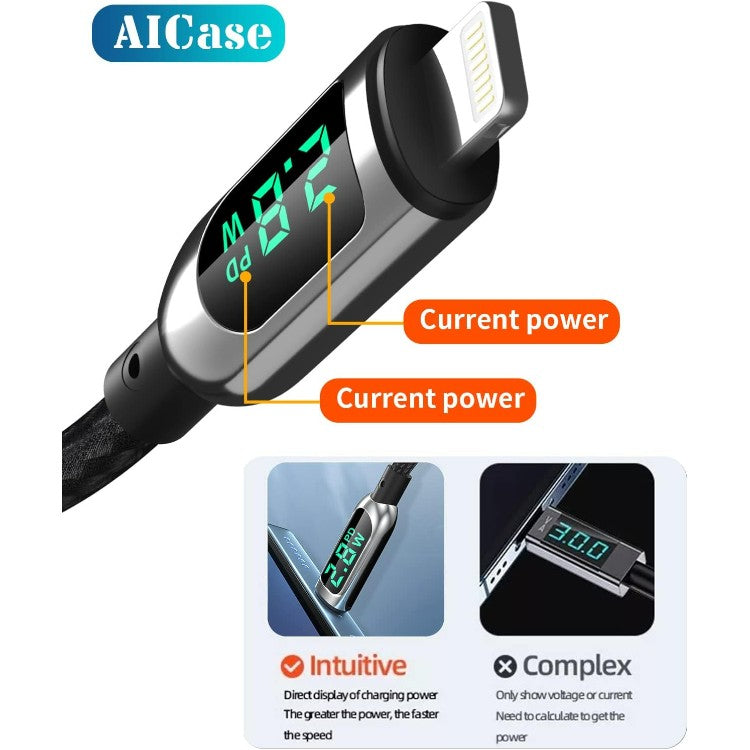 Polnilni kabel USB C v lightning, 3m – AICase