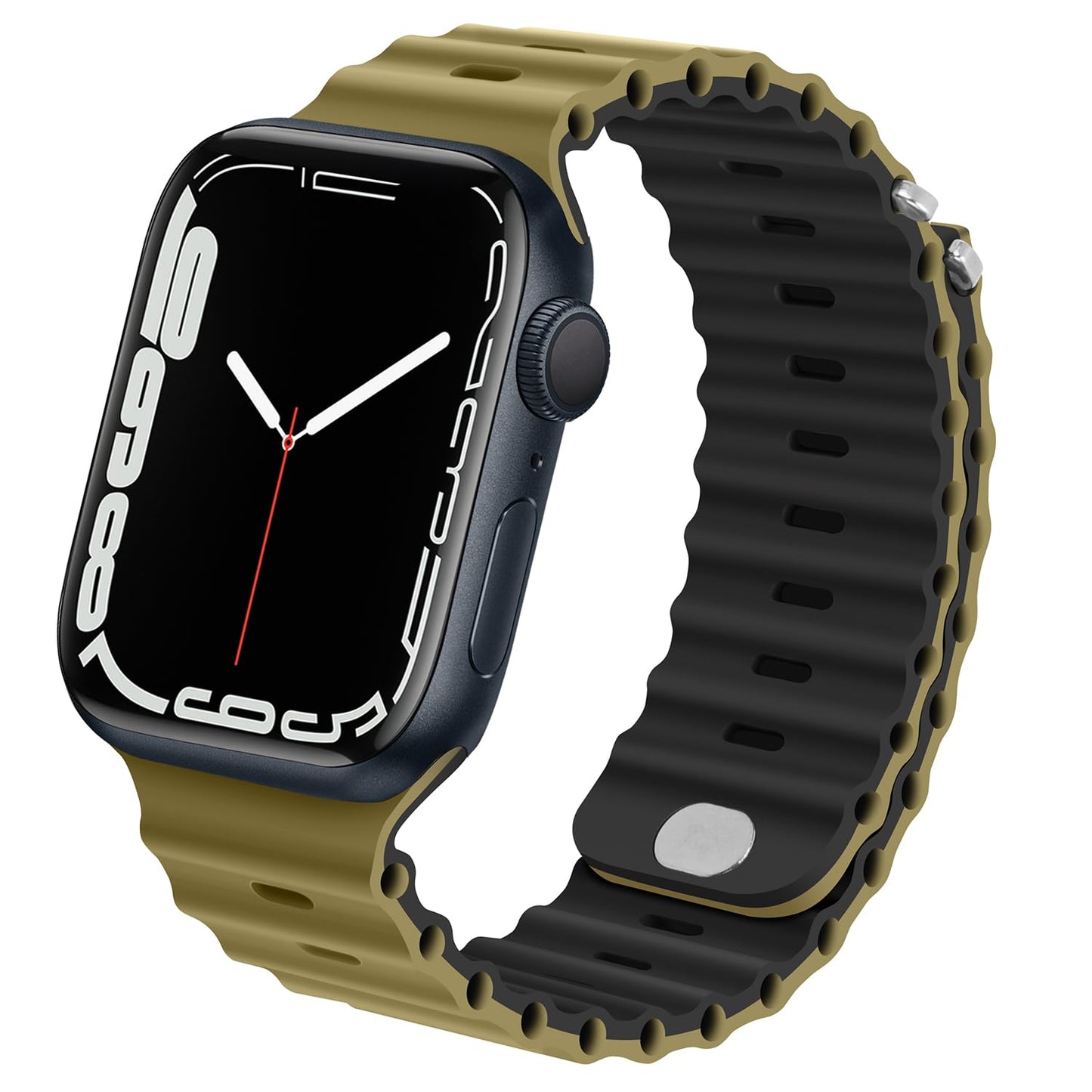 Anlinser silikonski pašček za Apple Watch 41mm / 40mm / 38mm – športna zapestnica olive/črna