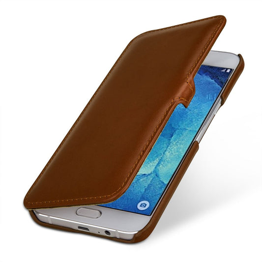 StilGut kožna preklopna futrola "Book Type" za Samsung Galaxy A8 (2015) – s kopčom, konjak smeđa