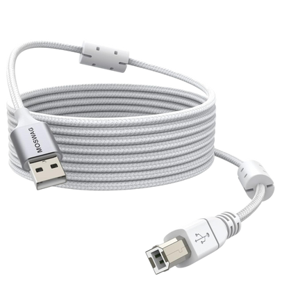 Tiskalniški kabel USB, 5m – Moswag – Bela