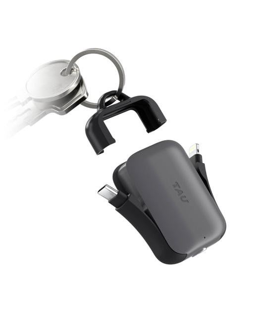 Rolling Square TAU 2 (2. gen) prijenosna baterija 2000 mAh – USB-C, Lightning, Micro USB, NFC/QR digitalna posjetnica, crna