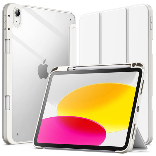 JETech maskica za iPad 11. / 10. generacije (2025./2022.) s držačem za olovku – prozirna zaštitna maskica, bijela
