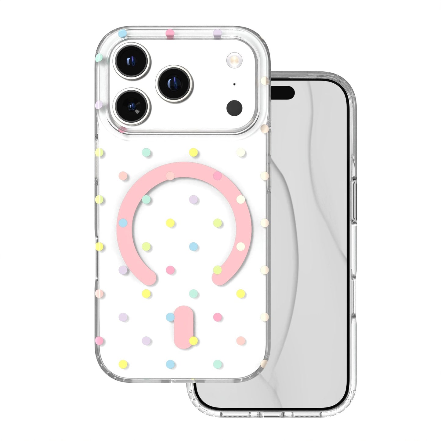 Bubble Dots Mag ovitek za iPhone 17 Pro in 18 Pro roza