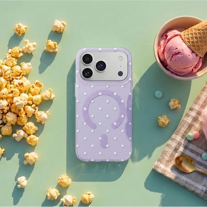 Maska za iPhone 17 Pro / 18 Pro, Bubble Dots MagSafe – ljubičasta