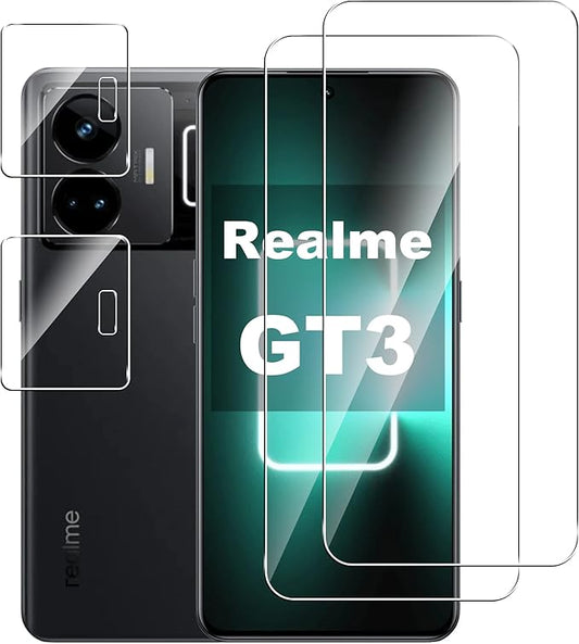 Zaštita zaslona + kamere za Realme GT 3 – set 2+2, kaljeno staklo