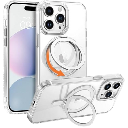 ovitek "MagSafe stojalo" za iPhone 15 Pro – YINLAI – Srebrna