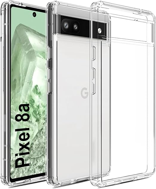 Prozoren ovitek Google Pixel 8a – vojaška zaščita, odporen proti udarcem, anti-yellow