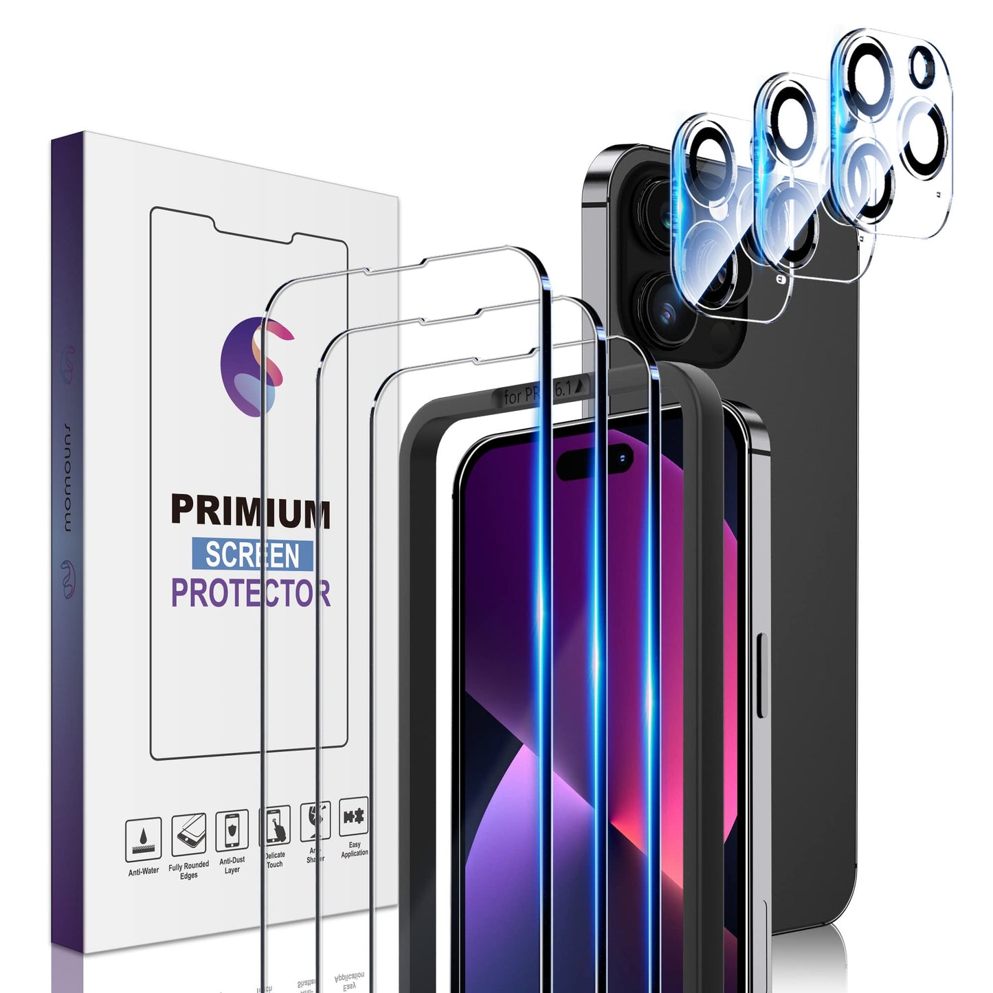 zascitno steklo in zascita kamere za iphone 14 pro komplet