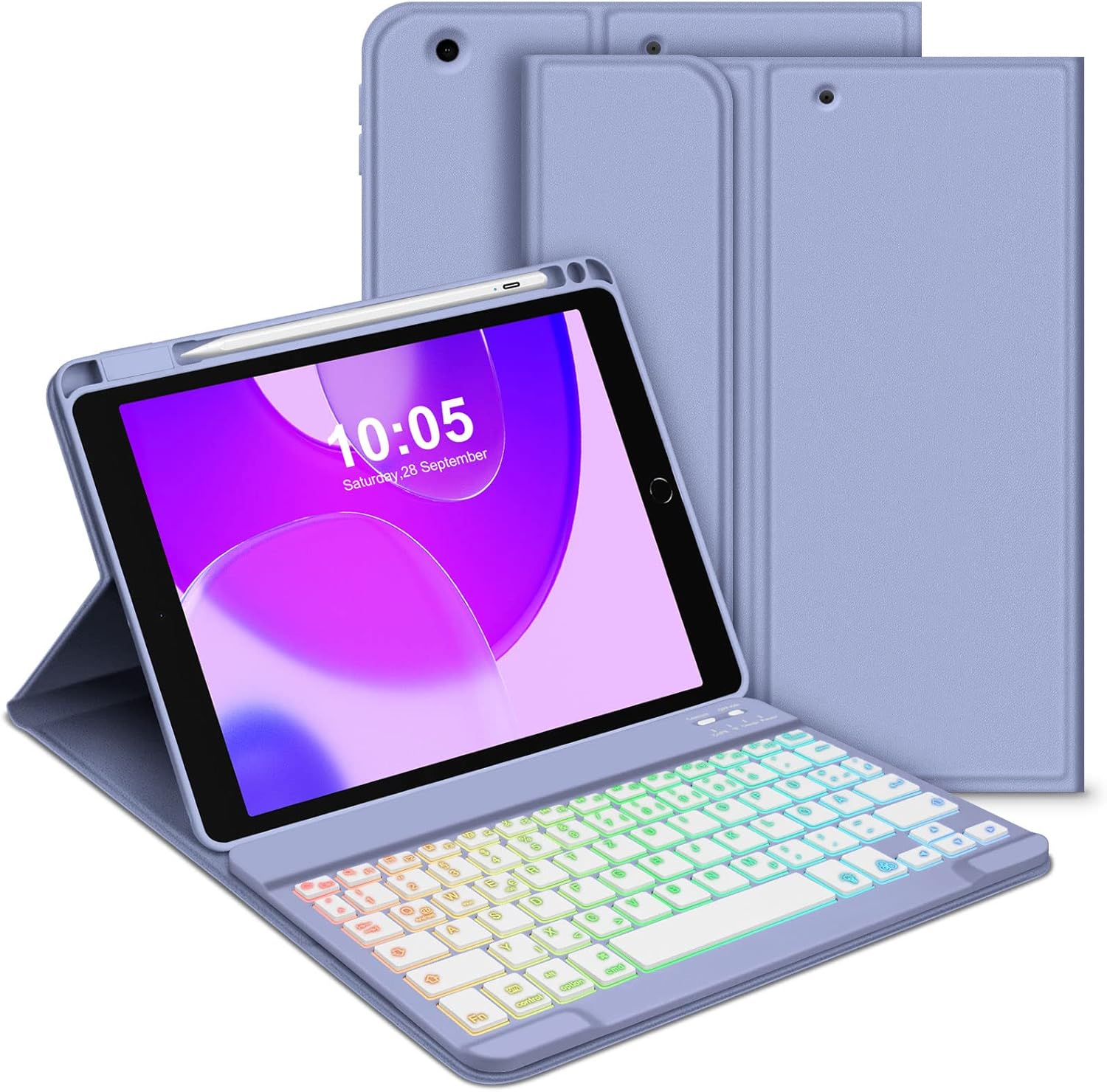 Ovitek "GOOJODOQ" z osvetljeno tipkovnico za iPad 9/8/7 10.2''