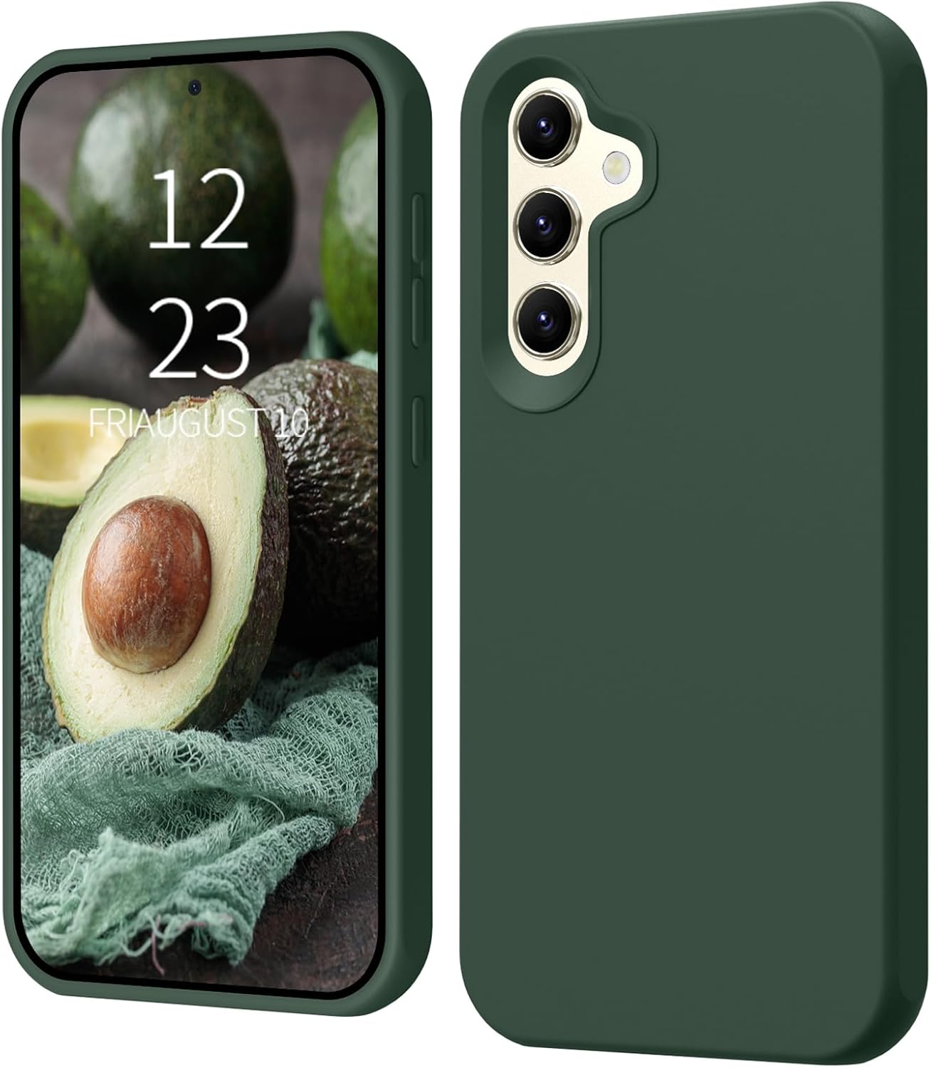 ElestBela silikonski ovitek za Samsung Galaxy S24 – tanek zaščitni ovitek (temno zelen)