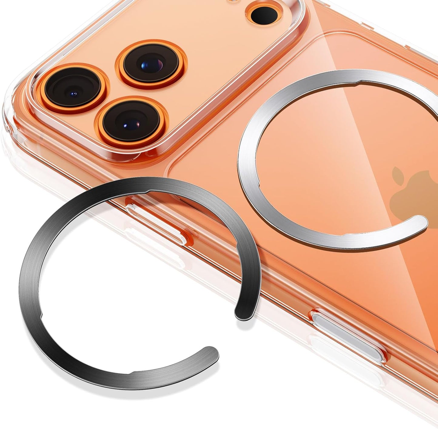 ESR 2-dijelni metalni prsten MagSafe za masku, univerzalni komplet – crni/srebrni