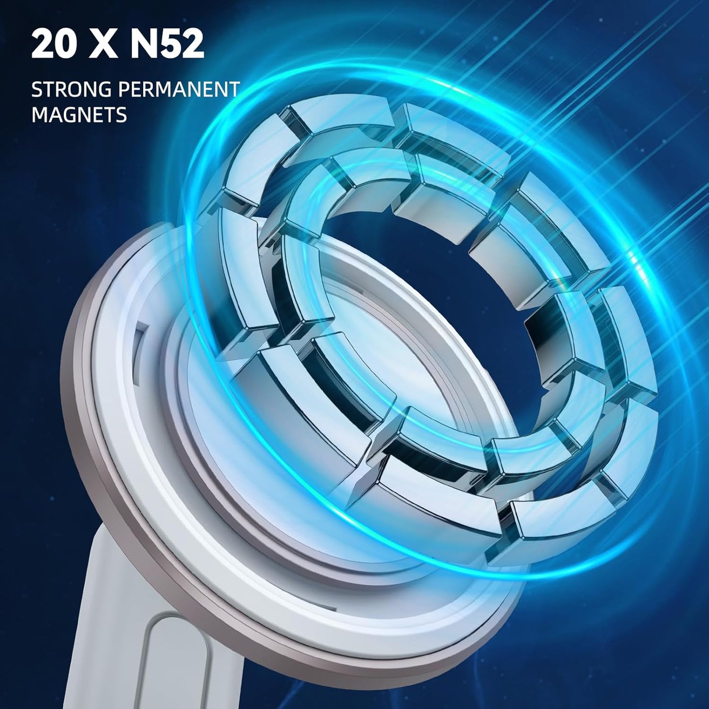 Ktryman MagSafe2 magnetski držač za automobil za telefon – 360° držač za iPhone i MagSafe uređaje - bijeli