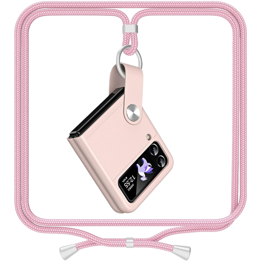 Ovitek z vrvico za telefon Samsung Galaxy Z Flip 3 5G / Flip 4, roza – ANFAIRLACE – Roza / PC