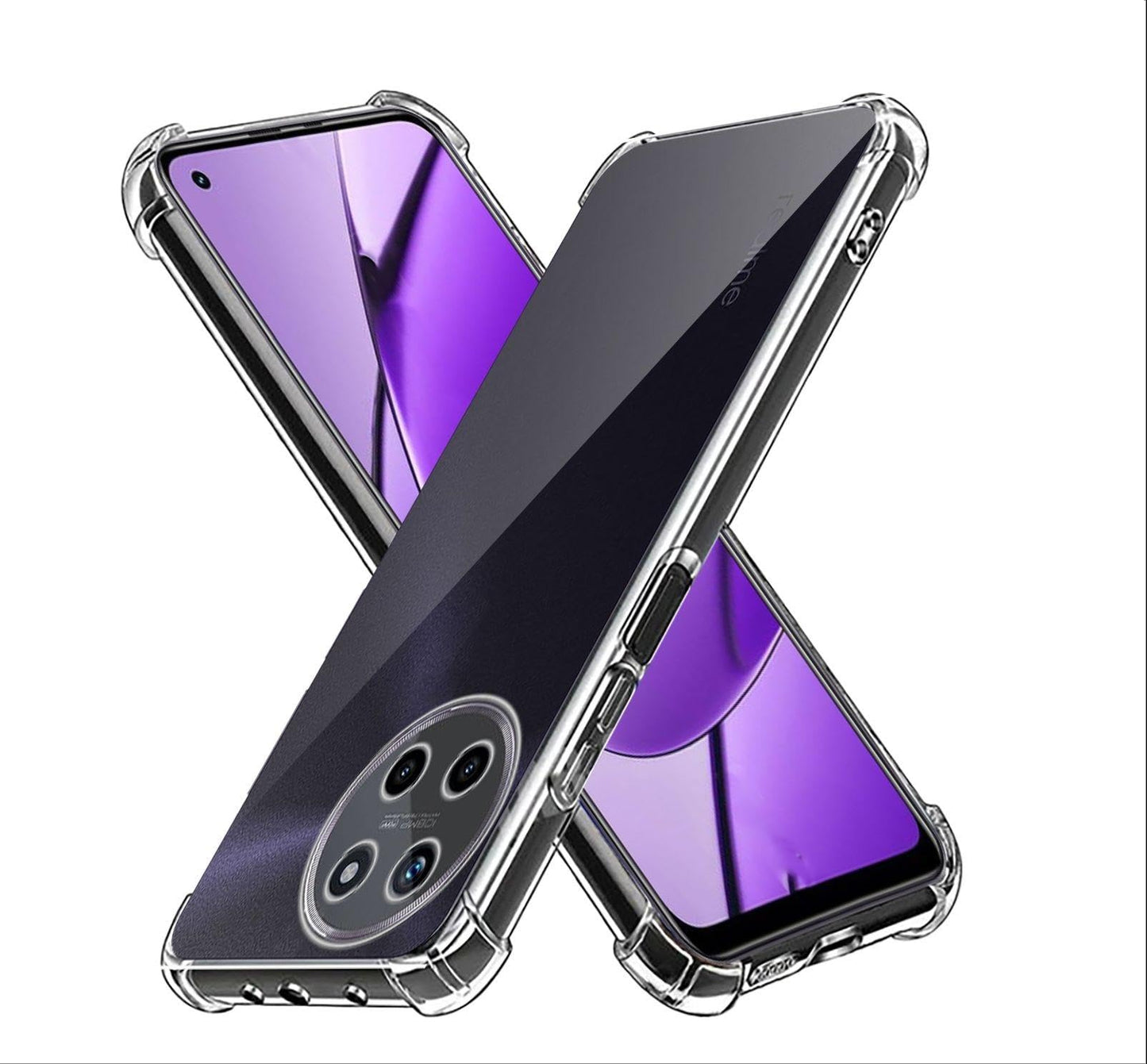 GIOPUEY prozoren ovitek za Realme 11 4G – tanek TPU zaščitni ovitek z zračno blazino
