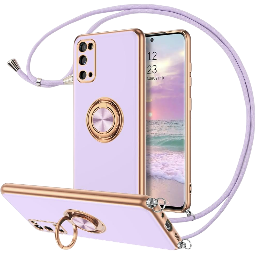 Ovitek za telefon ''Ring' z vrvico za Samsung Galaxy S20 – Infostyle – Vijolična / TPU silikon