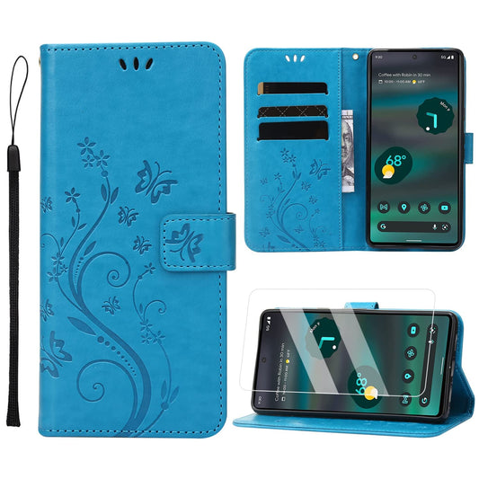 preklopna torbica butterfly z zascitnim steklom za honor 90 lite modra