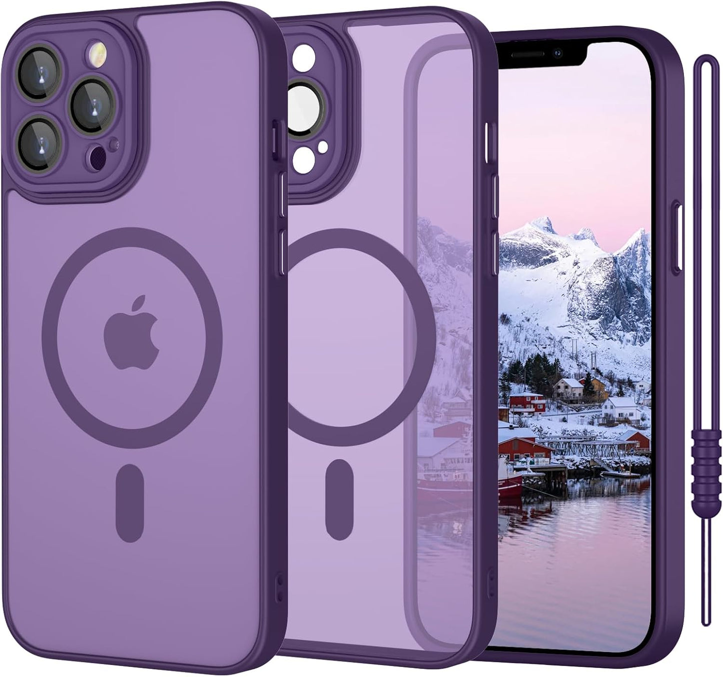 ElestBela MagSafe ovitek za iPhone 13 Pro – ultra tanek mat vijoličen