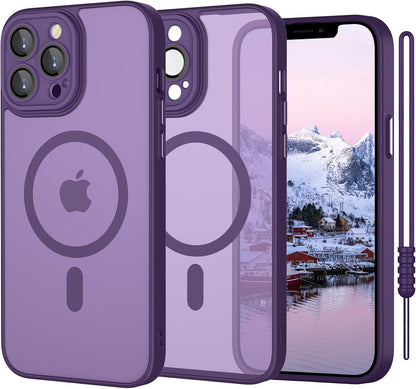 ElestBela MagSafe ovitek za iPhone 13 Pro – ultra tanek mat vijoličen