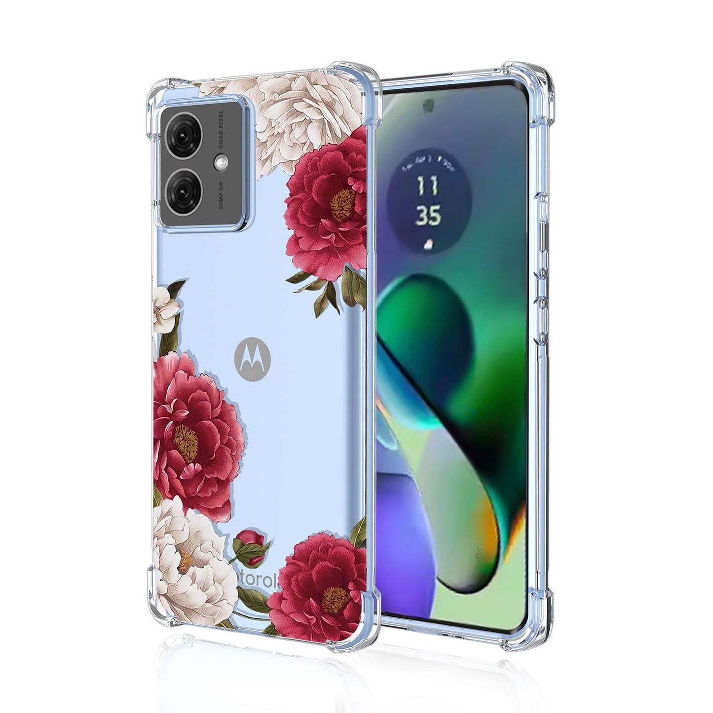prozoren ovitek redflower za motorola moto g54