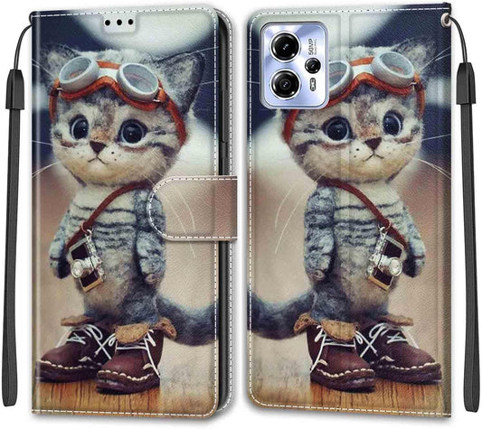 Preklopna torbica "Cool Cat" za Motorola Moto G13/G23/G53