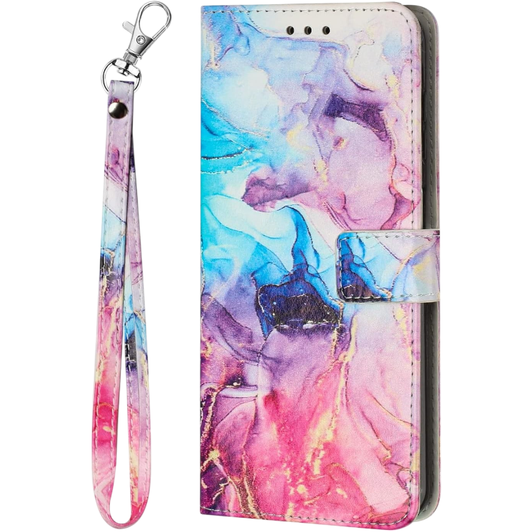 Preklopna torbica "Marble" za Motorola Moto E13, vijolična – Infostyle – Vijolična