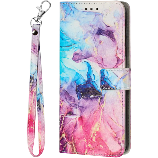 Preklopna torbica "Marble" za Motorola Moto E13, vijolična – Infostyle – Vijolična