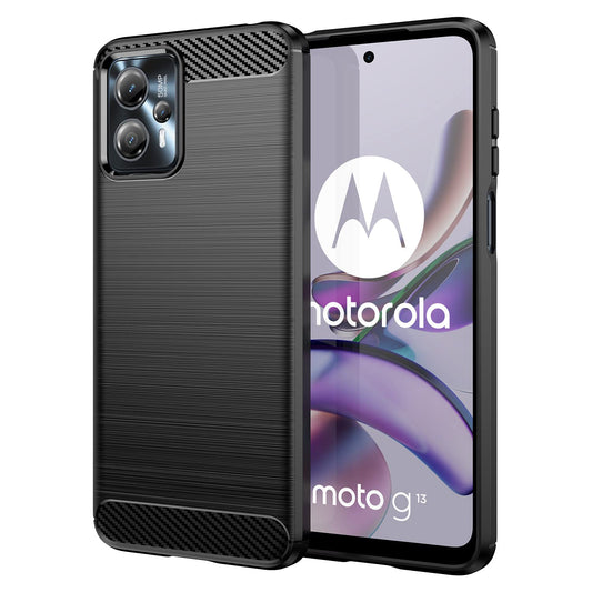 Karbonska silikonska maskica za Motorola Moto G13 / G23 – TPU, protuklizna (crna)