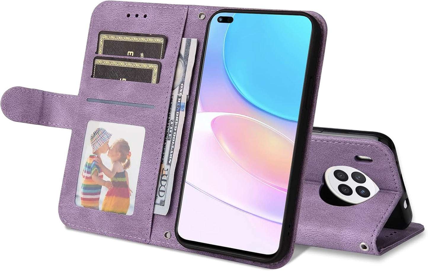 Preklopni ovitek BAILI za Huawei Nova 8i – vijolična