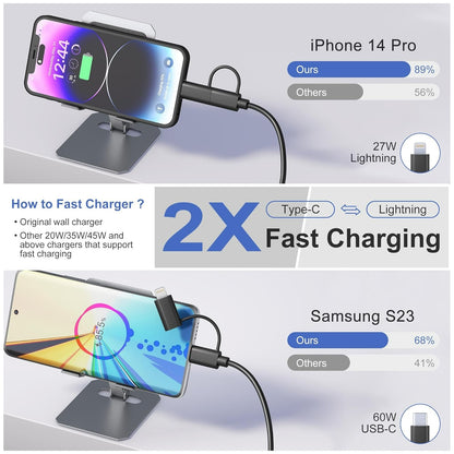 Kabel ''2v1'' USB C v USB C + Lightning – AICase