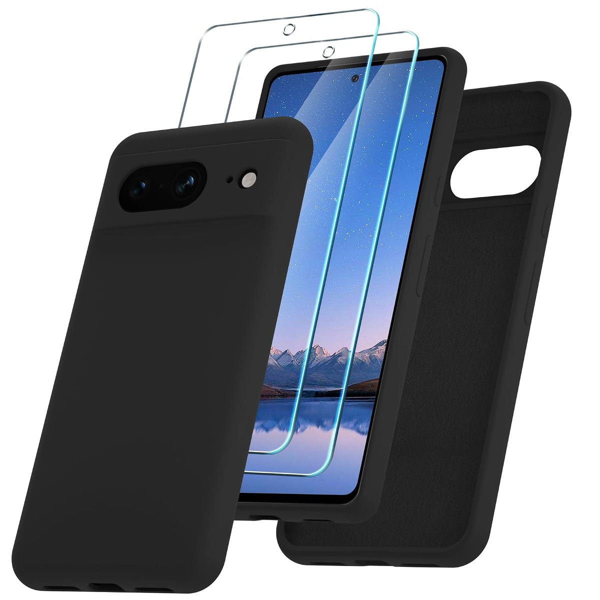 Silikonski Ovitek za Google Pixel 8 (6.2") + 2x Zaščitno Steklo