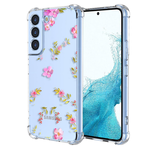 Ovitek za telefon "Antishock Flowers" Samsung Galaxy S22 – Infostyle – Prozorna