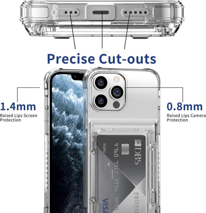 Ovitek za telefon iPhone 11 Pro Max ''Antishock'' z žepkom za kartice, prozorna – Infostyle