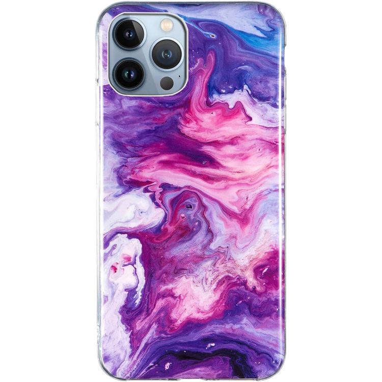 Ovitek "marble" za iPhone 15 Pro, vijolična – Yiscase – Vijolična