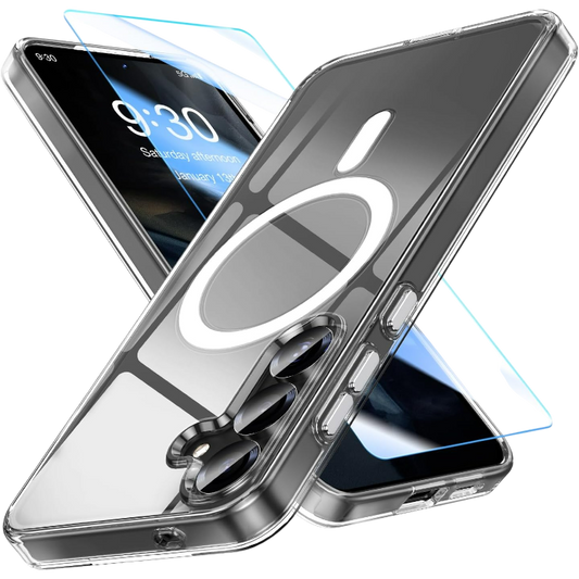 Ovitek + zaščitno steklo za telefon ''Mateprox'' Samsung Galaxy S24, prozoren – Infostyle – Prozorna / PC + TPU