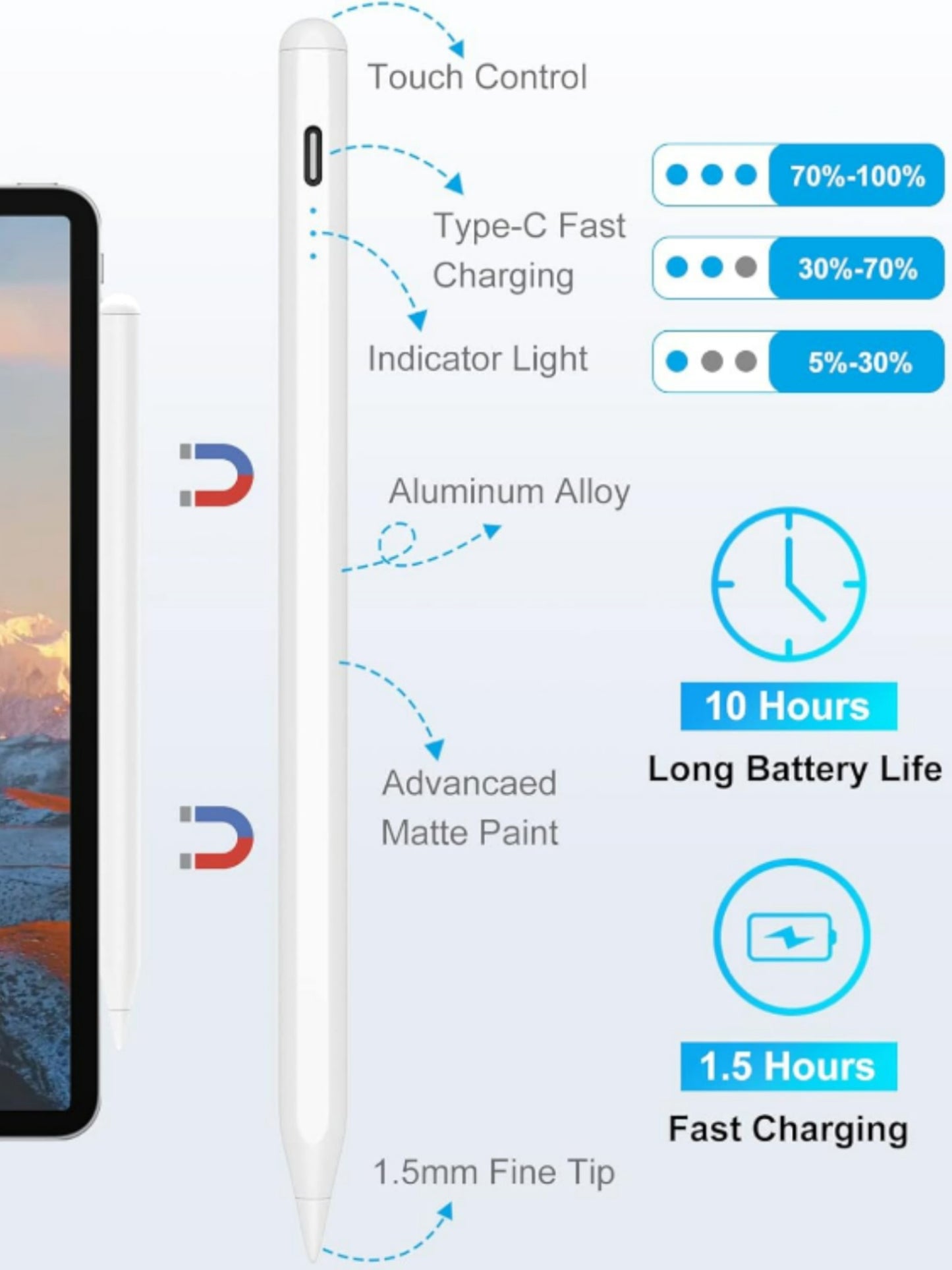 Aktivno pisalo ''Stylus Pen'' za Apple iPad Pencil (2018-2022) – Infostyle