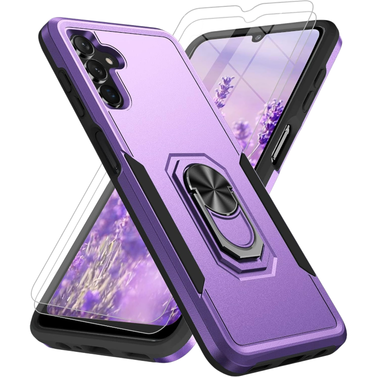 Ovitek za telefon ''Ring'' z zaščito za kamero + zaščitno steklo za Samsung Galaxy A54 5G – Infostyle – Vijolična