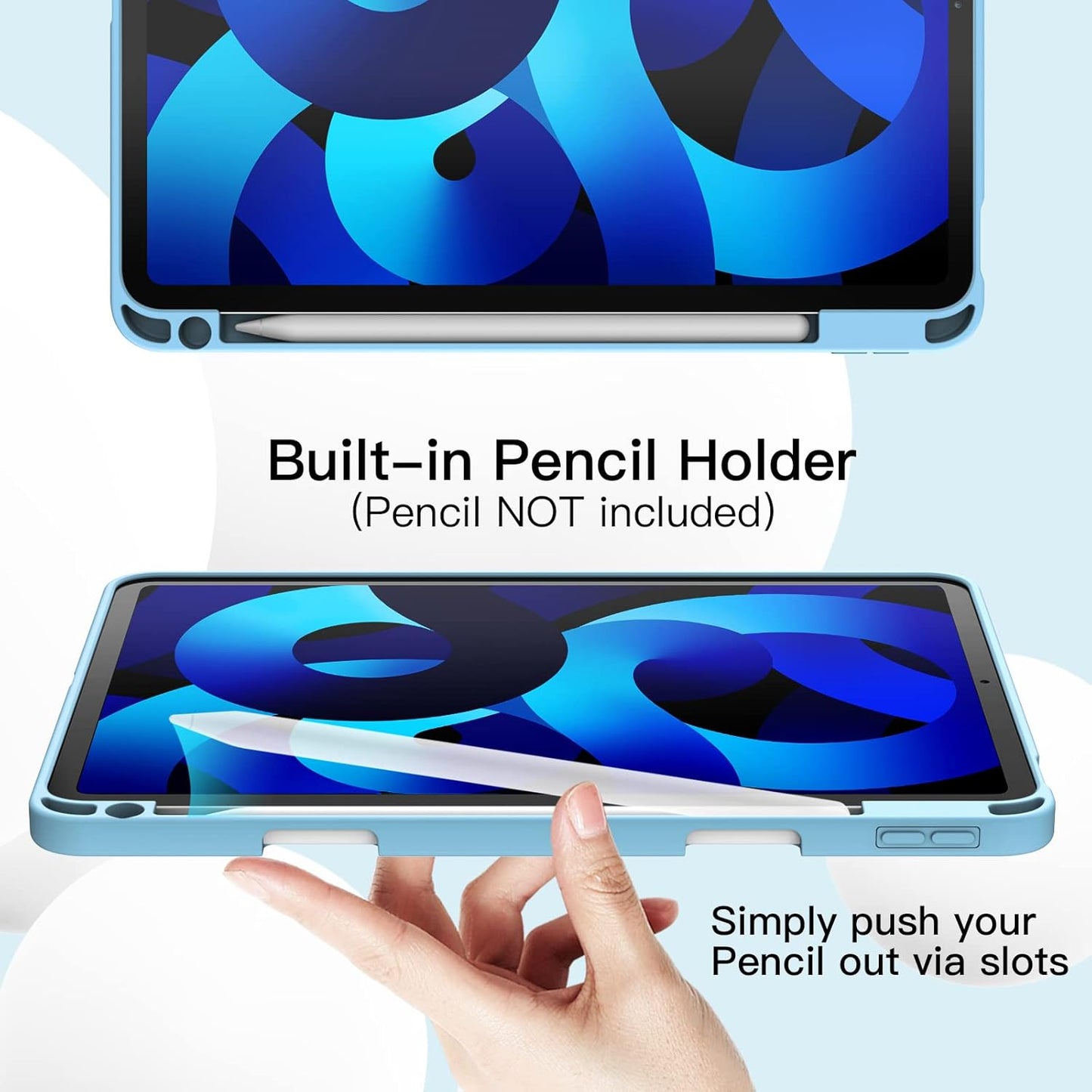 Ovitek ''JETech'' za iPad Air 11" M2 (2024), iPad Air 5/4 (2022/2020 5./4. gen.10,9") z držalom za svinčnik