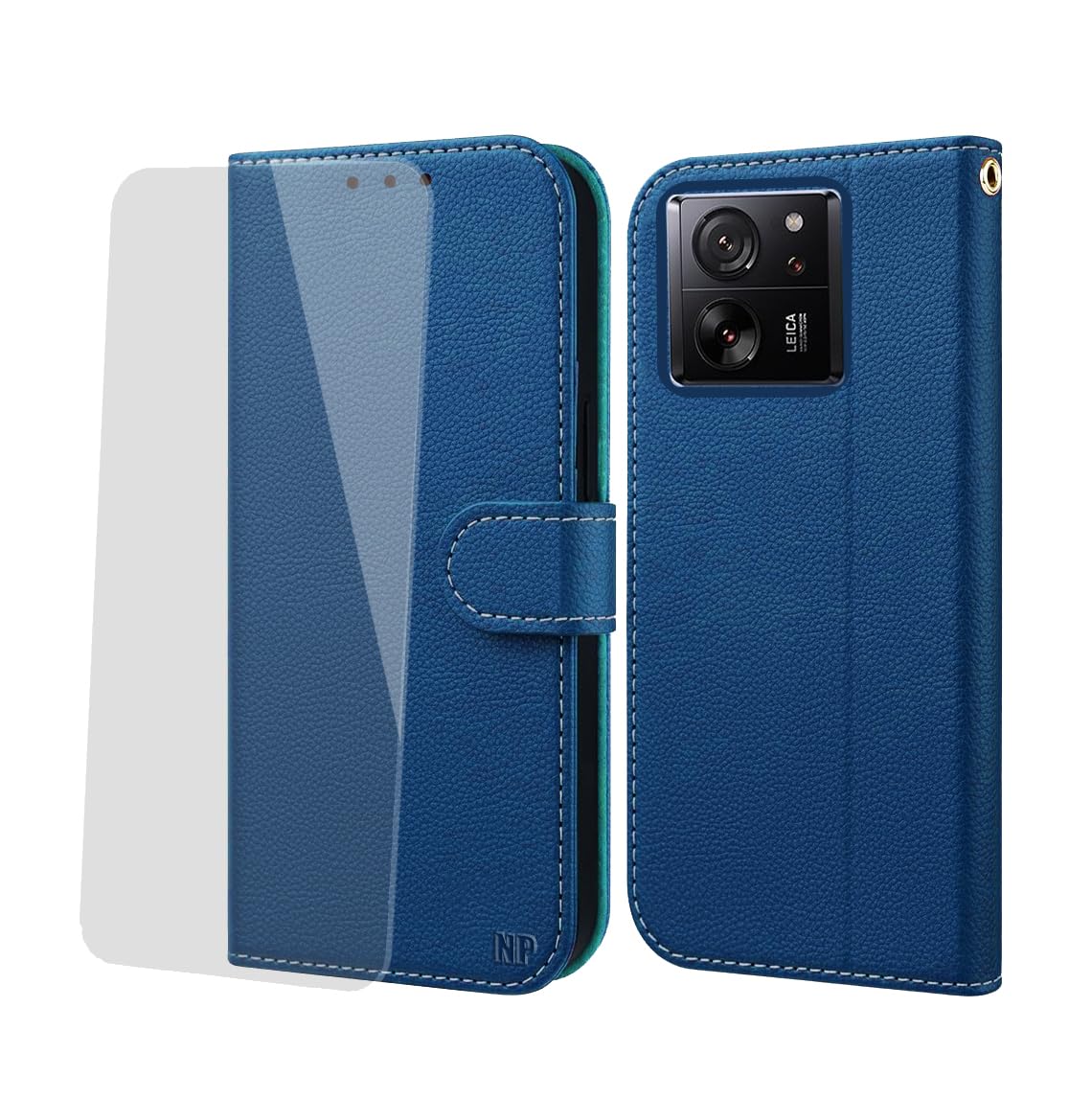 np preklopna torbica z zascitnim steklom za xiaomi 13t 13t pro temno modra