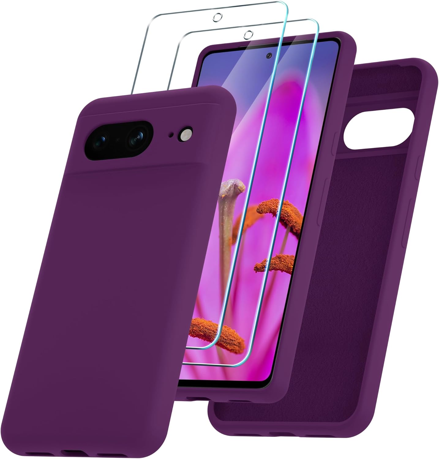 Maska za Google Pixel 8 + 2x kaljeno staklo – ljubičasta