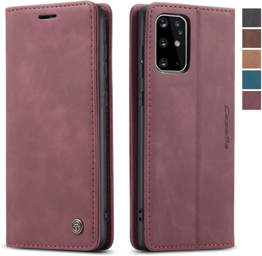 Preklopna torbica Bigcousin za Samsung Galaxy S20 Plus – vinsko rdeča