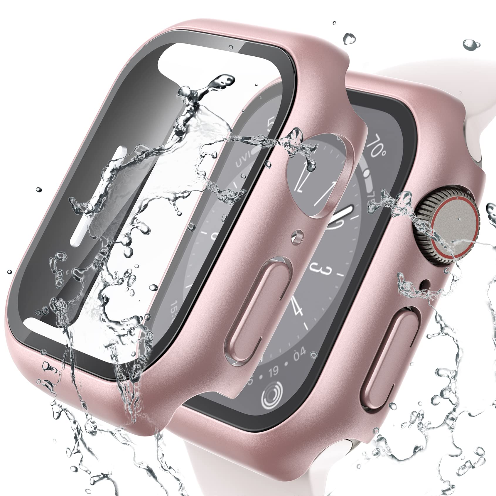 ovitek in zascita zaslona za apple watch series 8 7 45mm roza