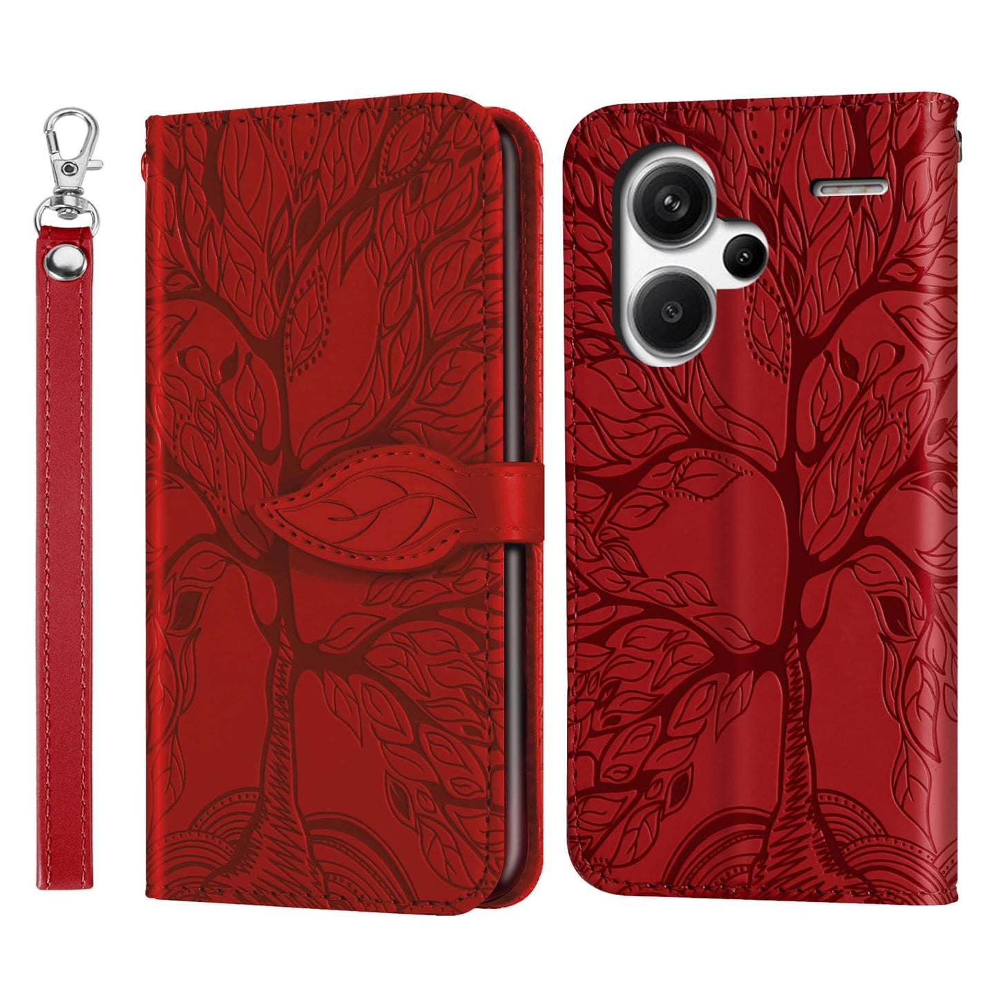 preklopna torbica tree za xiaomi redmi note 13 pro plus rdeca
